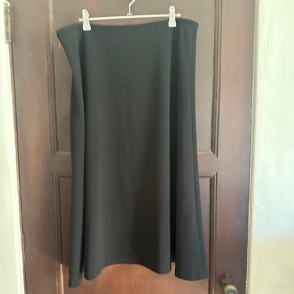 CALVIN KLEIN | Black Crepe A Line Midi Skirt, Business Professional | Size 14 - Picture 4 of 6